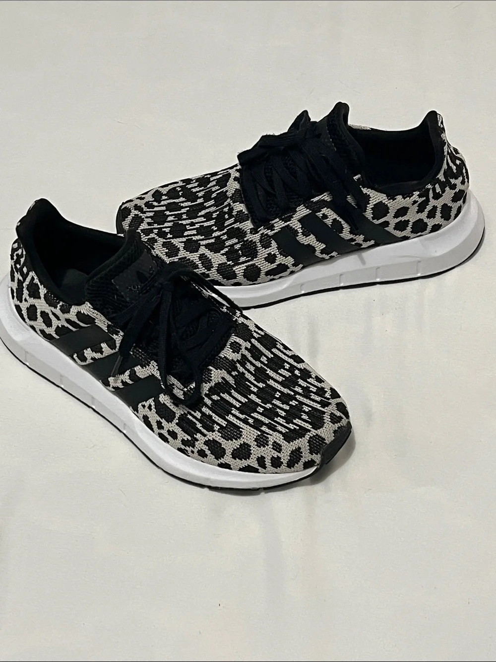 Adidas Originals Black/White Leopard Swift Run 1.0 Sneakers